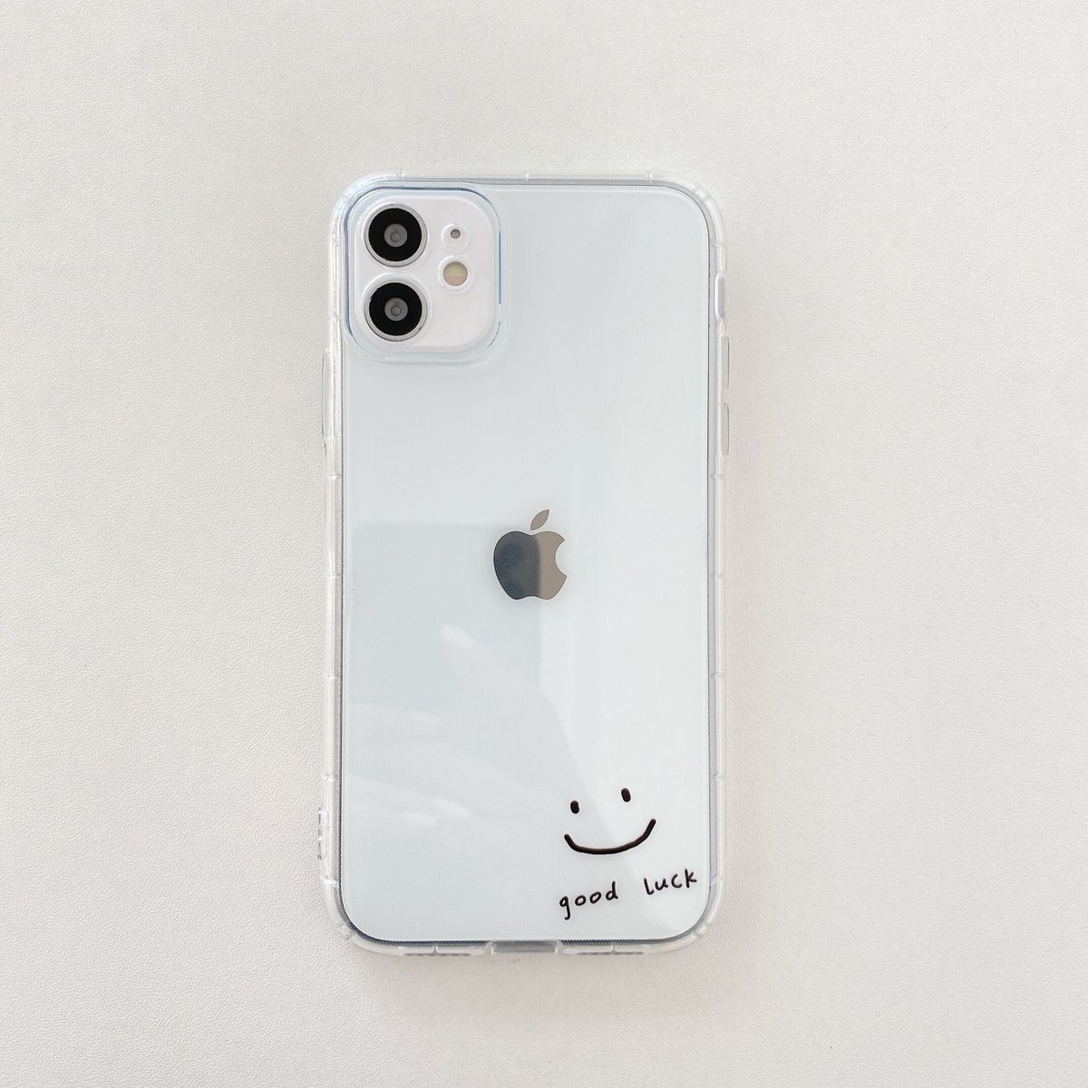 さりげないお揃い iphone13mini/14proクリアケース 笑顔 iphone12/