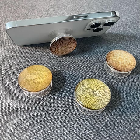 ガラス果物/笑顔/ボール スマホグリップ 全機種対応 折り畳み式グリップトーク 卓上スタンド機能付き 粘着タイプ[M2978]