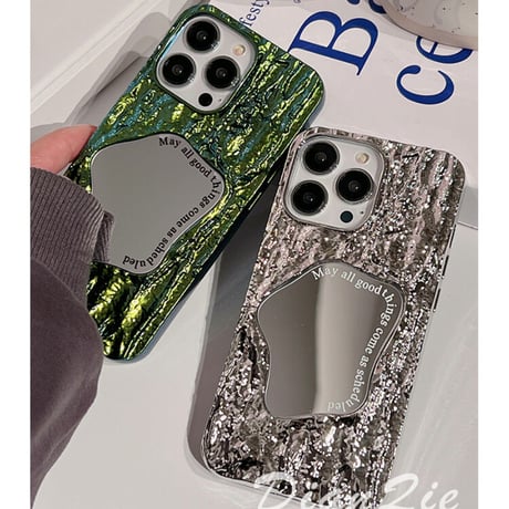 高級感ミラーiphone14/13proケース 立体皺 エンボス加工 アイフォン12/11カバー  オシャレ 頑丈 高品質 Girlsに大人気[M3016]