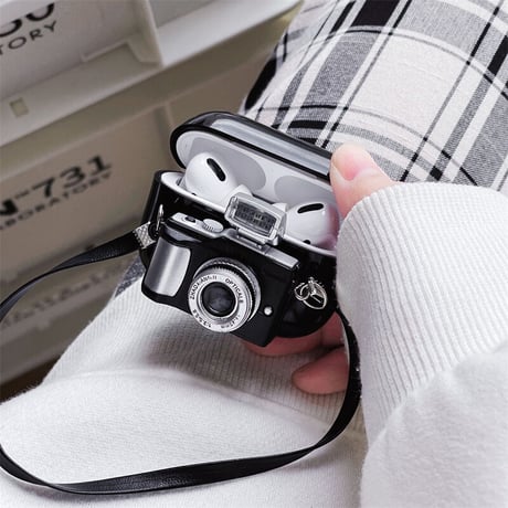 【Airpods 4】カメラ Airpods Pro2ケース 可愛い  airpods3カバー  ストラップ付き  落下防止 ギフトにおすすめ 男女に人気 [M2516]