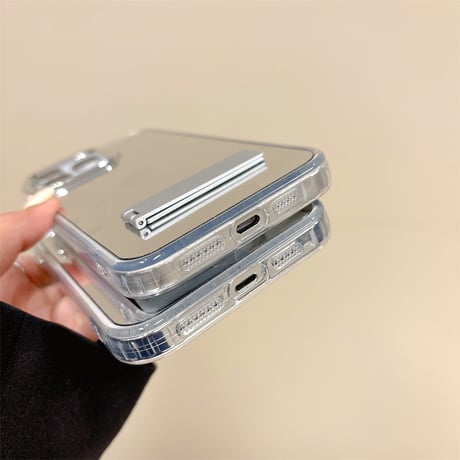 スタンド付 ミラー iPhone16Pro/16ケース メイク鏡 オシャレ iPhone15Pro/14/13Promax/SEカバー 便利 [M4848]