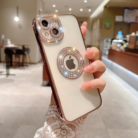 ジュエリー iPhone15/15proケース 黄ばまない キラキラ iPhone14/13/12カバー 女子力アップ きれい[M3952]