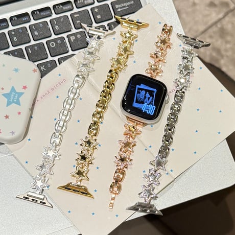 ダイヤ星  AppleWatchバンド メタル AppleWatchベルト Series 11/10/9/8 SE3/2  Ultra3/2/1 高級感高品質 人気品[M6439]