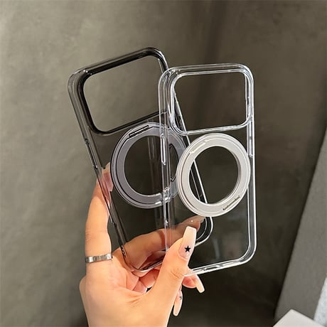 MagSafeリングスタンド iPhone17ProMax/17proケース 高透明 iPhone17/17Airカバー 耐衝撃 薄型 黄ばまない [M5606]