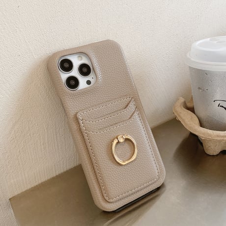 ICカード入れ リング付 iPhone14/14Proカバー レザー製 高品質アイフォン13mini/12mini/11proケース 実用 スタンド機能あり ファッション  [M2472]