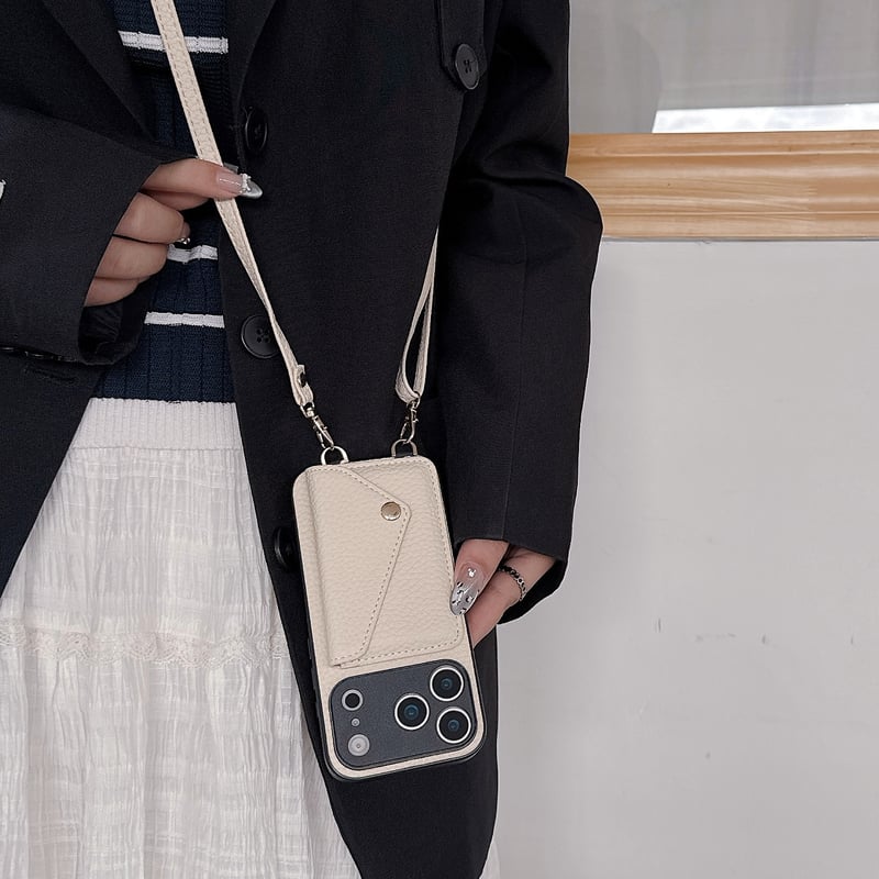 カード収納 iPhone17Pro/17ケース ショルダーストラップ付 iPhone17Pro