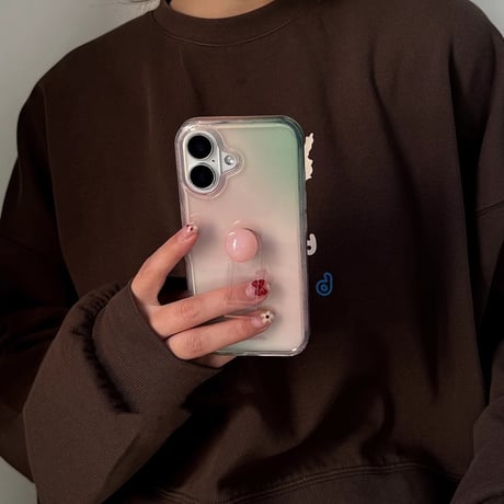リング付 アイフォン16/16proケース 淡色系 グラデーションカラー iphone15pro/14/13proケース 高級感 女子力高い [M5084]