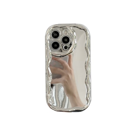 シンプル鏡付 iPhone15pro/15promaxケース 花デザインカメラ ソフトアイフォン14プロ/13promax/12カバー 使いやすい [M4308]
