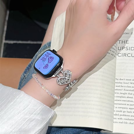 ジュエリーハート AppleWatchバンド 甘め AppleWatchベルト Series 11/10/9/8 SE3/2  Ultra3/2/1 高級感キラキラ感[M6533]