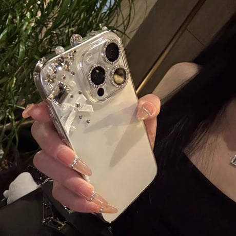 ダイヤ/パールデコ アイフォン16pro/16ケース  高級感 クリア iPhone15pro/14/13pro/12カバー 大人可愛い 夏に人気[M5260]