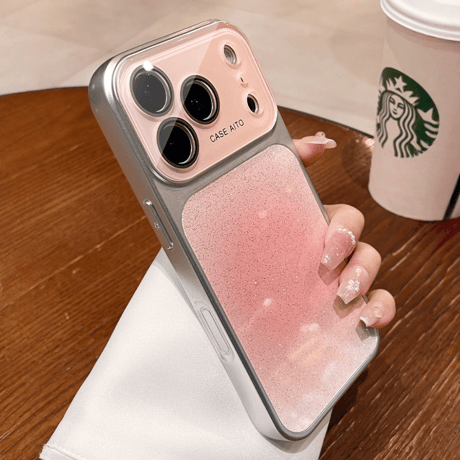 グラデーションカラー iPhone17/17Proケース カメラ保護 iPhone16Pro/15pro/14ProMaxケース 光る 頑丈[M6385]