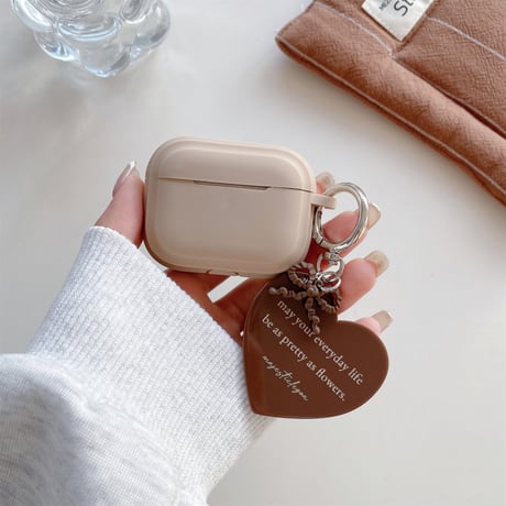 シリコン Airpods4ケース ハートホルダー付 Airpodspro2カバー Airpods3/2 指紋防止 可愛い 充電口カバー[M4967]