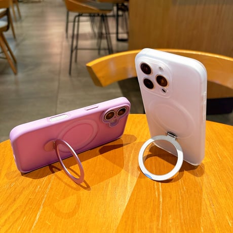 指紋防止 iPhone16Pro/16Promaxケース 360度回転スタンド MagSafe iPhone15pro/14proカバー 丈夫 デザートチタニウム[M4653]