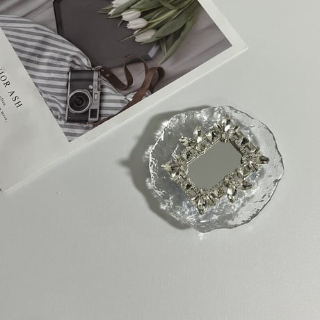 ミラー スマホグリップスタンド  キラキラ キュート可愛い  粘着タイプ お洒落 便利 全機種対応 ギフトにおすすめ[M2689]