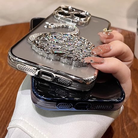 ジュエリースワン iPhone15/15Proケース キラキラ iPhone14/13/12proカバー ラメ入り オシャレ  [M3958]