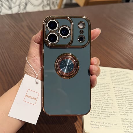 リング付 iPhone17Pro/17ケース スタンド機能 iPhone17Promax/17Airカバー メタルカラー 丈夫 [M5680]