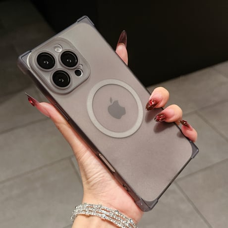 スクエア iPhone17ProMax/17Proケース 指紋防止 マット仕上げ MagSafe対応 iPhone17/Air/16/15カバー カメラ保護 耐衝撃[M5821]