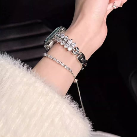 豪華ダイヤ AppleWatch Serise 10バンド 高級感 金属 アップルウォッチ Ultra2/1/SE/Series9/8/7/6/5/4/3/2/1  丈夫 おしゃれ[M4888]