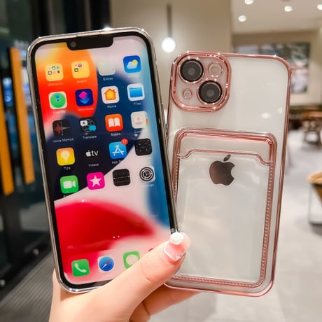 メッキ カード収納 iphone14pro/13ケース カメラレンズ保護フィルム付 アイフォン12/11proカバー お買い得[M2100]