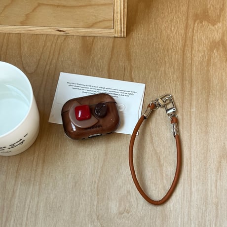 コーヒー豆 Airpods 4ケース レザーストラップ付 Airpodspro2/proカバー Airpods3/2 シック おしゃれ ギフトにおすすめ[M4994]