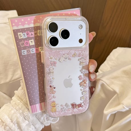 ワンちゃん iPhone17/17Proケース ピンク  iPhone17Pro/16ケース  キラキラ感 可愛い 推し活グッズ[M6288]