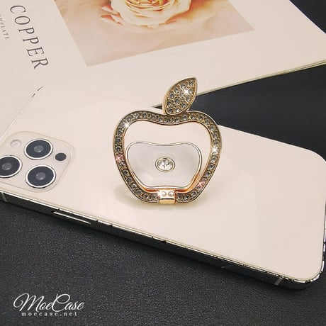 ジュエリーリンゴ スマホリング スタンド キラキラオシャレ かわいい 360度回転可能 高品質 使いやすい 男女兼用 ギフトにおすすめ[M2847]