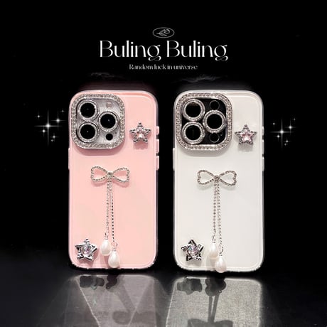 ジュエリーリボンフリンジ iPhone16Pro/15/14ケース キラキラレンズカバー iPhone13pro/12カバー ハンドメイド 大人可愛い [M5193]