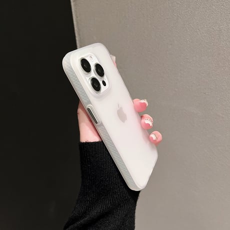 指紋防止 滑り止め加工 iPhone16pro/16plusケース 半透明 シンプル風 iPhone15pro/14/13proカバー 高品質 黄ばまない [M4983]