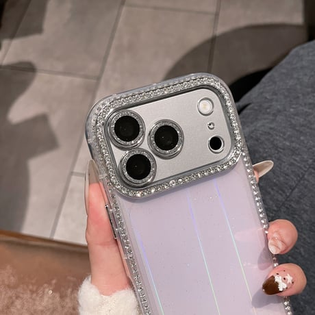 ジュエリーライン iPhone17/17Proケース 光る iPhone16Pro/15pro/14ProMaxケース カメラ保護[M6285]