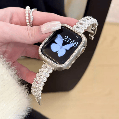 豪華ダイヤ  AppleWatchバンド エレガント AppleWatchベルト Series 11/10/9/8 SE3/2  Ultra3/2/1 高級感高品質  美しい[M6223]