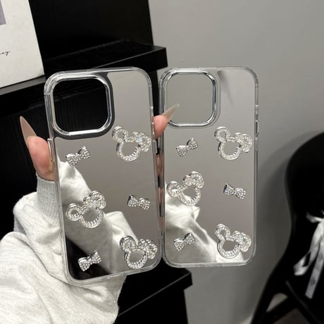 ジュエリーミラー iPhone16/16proケース かわいい ストラップ iPhone15pro/14/13proカバー  メイク直しに便利 人気[M5320]