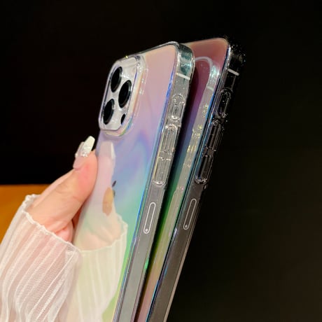 グラデーションカラー iPhone15/15promaxケース キラキラ iphone14pro/13/12カバー ラメ入り きれい 頑丈[M4223]