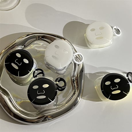 シートマスク airpods3/proケース  可愛いクリア エアーポッズカバー  リング付き お揃い人気品[M2004]