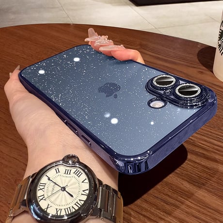 キラキララメレンズフィルム iPhone17pro/17ケース 星空のように輝く アイフォン17promax/Air/16proカバー 黄ばまない オシャレ 人気品 [M5724]