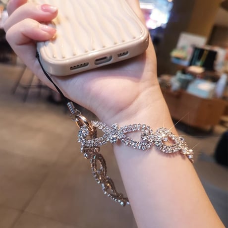 贅沢 スマホストラップ ジュエリー Airpods キーチェーン 女子力アップ 大人可愛い 高級感おしゃれ iphone、Galaxy、AQUOSなど全種類対応 ギフトにおすすめ[M5190]