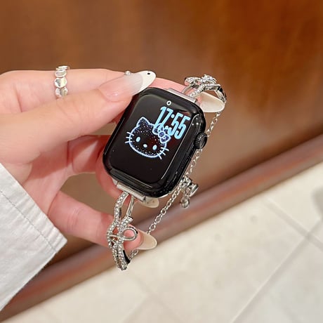 ダイヤリボン  AppleWatchバンド メタル AppleWatchベルト Series 11/10/9/8 SE3/2  Ultra3/2/1 高級感高品質 夏に人気[M6299]