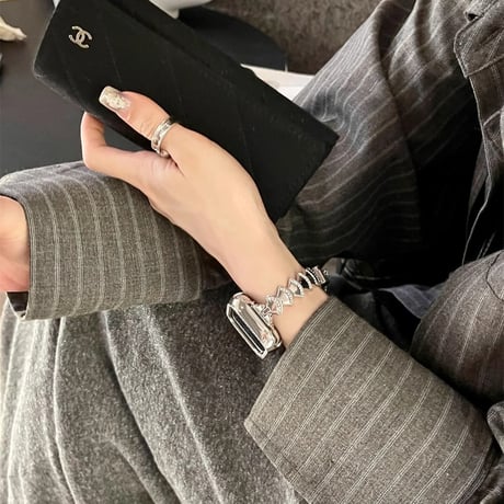 高級感メタル Apple watchバンド ビジュー Ultra2/1 Series8 7 6 5 4  3 2 SE1/2 オシャレアップルウォッチベルト 女子力UP [M4621]