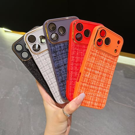 織物 iPhone17ProMax/17Proケース カメラ保護カバー iPhone17/16/15カバー 放熱仕様 セレブ愛用 [M5829]