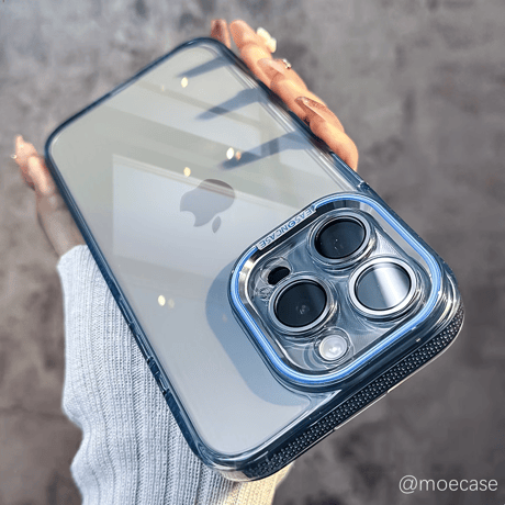 高透明 iPhone15/15proケース 滑り止め 丈夫iphone14Pro/13promaxケース 黄ばまない 画質に影響しないレンズフィルム付[M3738]