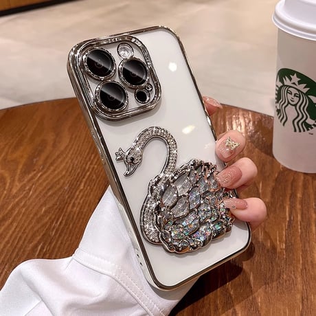 ジュエリースワン iPhone15/15Proケース キラキラ iPhone14/13/12proカバー ラメ入り オシャレ  [M3958]