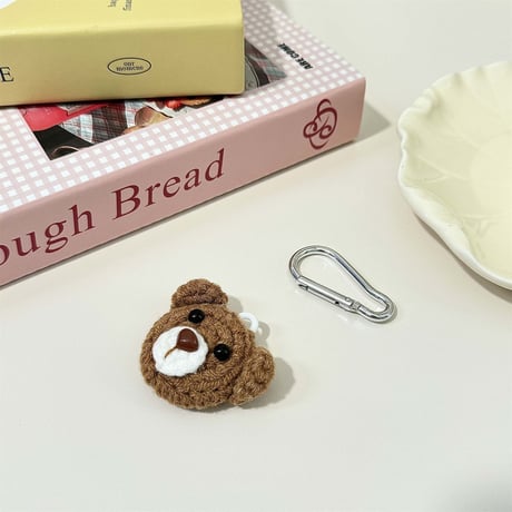 ニット airtagsケース 花/獅子/熊/犬/トラ 柔らかい airtags保護カバー リング付き 紛失防止 便利[M4614]