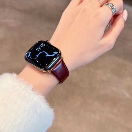 マグネット式バックル  AppleWatchベルト レザー調 艶感 AppleWatchバンド Series 12/11/10/9/8 SE Ultra4/3/2 高級感エレガント[M6726]