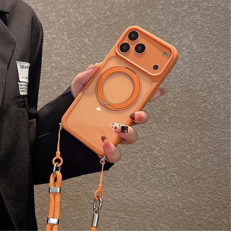 多機能高品質 iPhone17Pro/17ProMaxケース ショルダーストラップ付 MagSafeリングスタンド  iPhone17ケース 耐衝撃 高級感 [M5780]