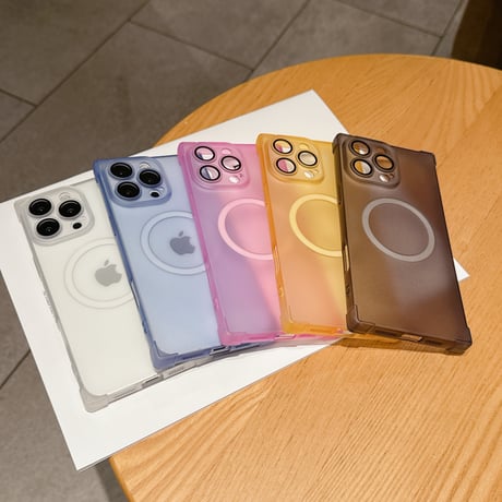 スクエア iPhone17ProMax/17Proケース 指紋防止 マット仕上げ MagSafe対応 iPhone17/Air/16/15カバー カメラ保護 耐衝撃[M5821]