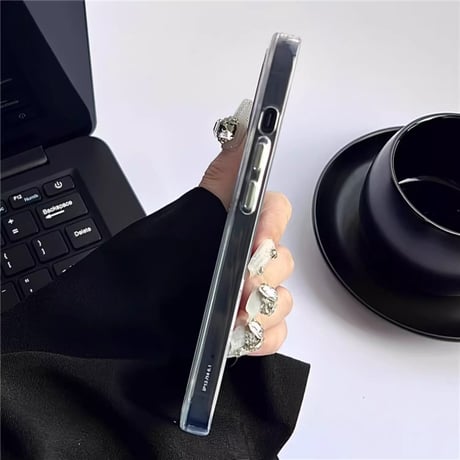 鏡付 ねこちゃん iPhone15/15proケース 可愛い iPhone14/13pro/12ケース 便利 丈夫 ギフトにおすすめ[M3998]