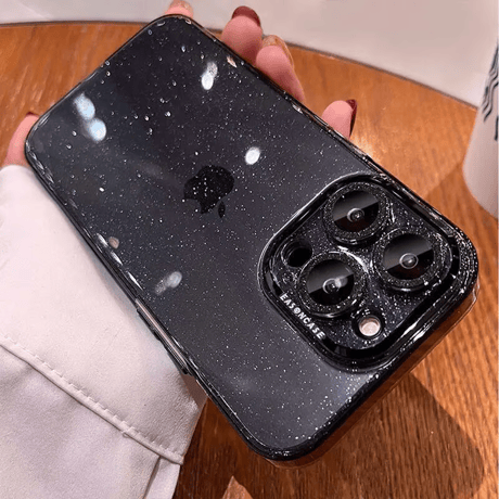 キラキラレンズカバー iPhone16pro/16Plus/16ケース  高透明 ラメ入り iPhone15Pro/15ProMaxカバー  オシャレ 薄型 高級感 耐衝撃加工 [M2451]
