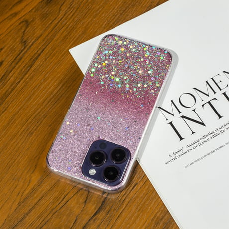 キラキラ眩しい iPhone15/15plus/15proケース きれいグリッター入り iPhone14/13mini/12ケース かわいい インナーシート付[M3937]