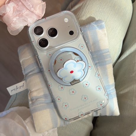 花リング iPhone17Pro/17ケース MagSafe対応 iPhone17ProMax/16Pro/15カバー 多機能便利 かわいい[M6208]