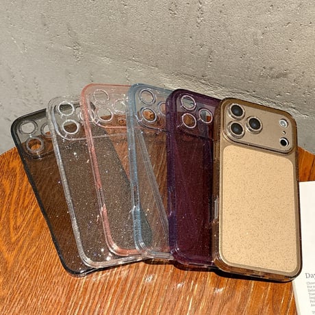 キラキラクリア iPhone17Pro/17ケース ラメレンズフイルム付 iPhone17ProMax/16/15Proカバー 定番アイテム 綺麗 [M5902]