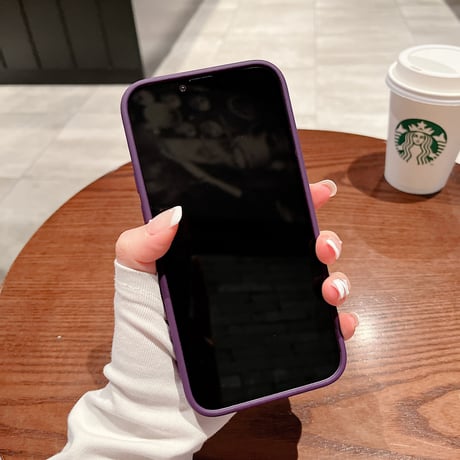 ディープパープル iphone14pro/14promaxケース 高品質高透明感アイフォン13/12mini/11proカバー 耐衝撃 シンプル風 頑丈 金属ボタン [M2238]